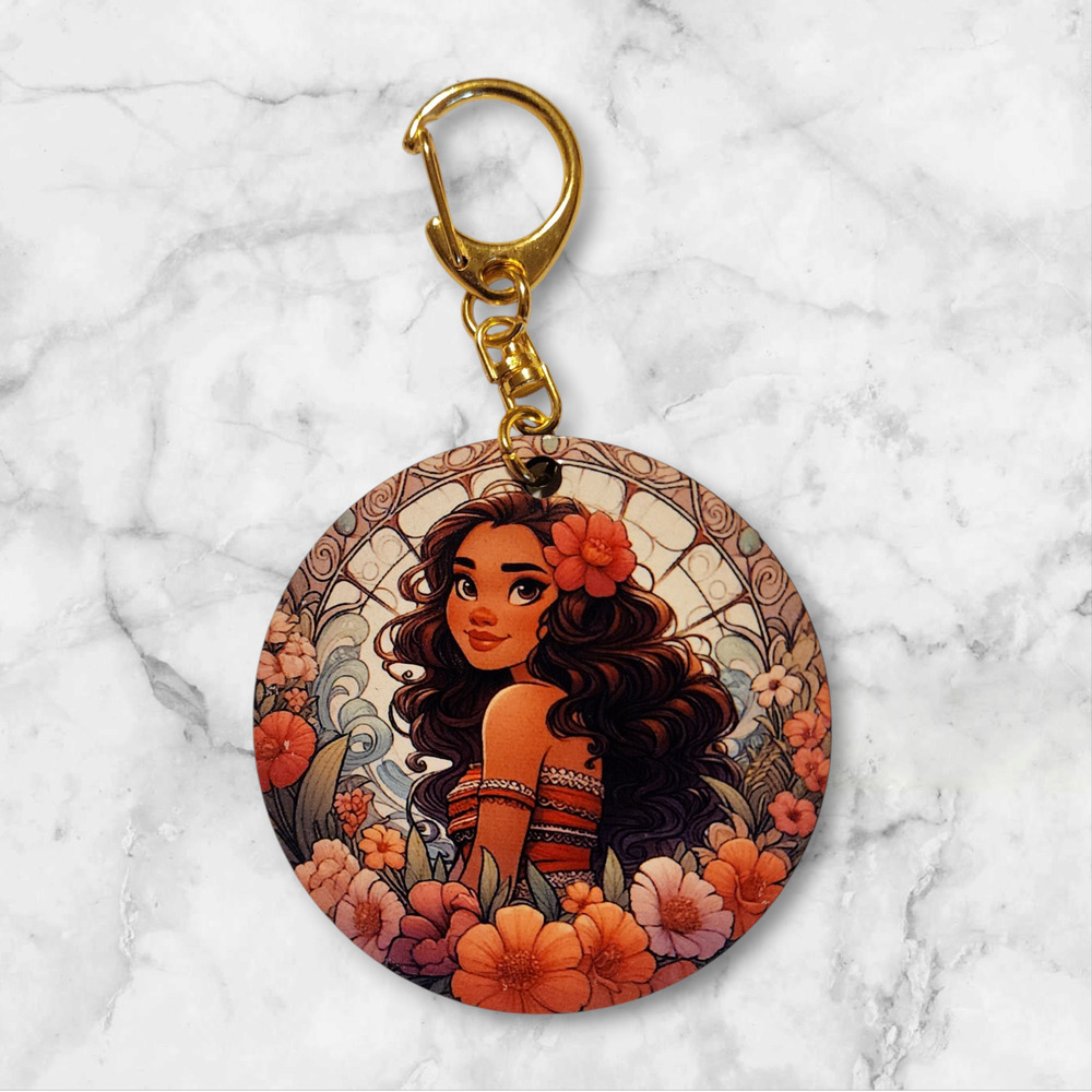 Moana Art Nouveau Floral Keychain / Bag Clip Disney